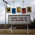 The Malta Drive-In marquee. Click here for the full story with more photos.
