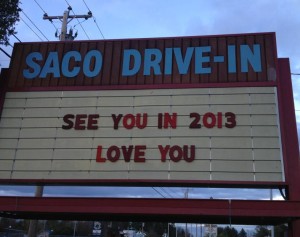 Saco Drive-In marquee